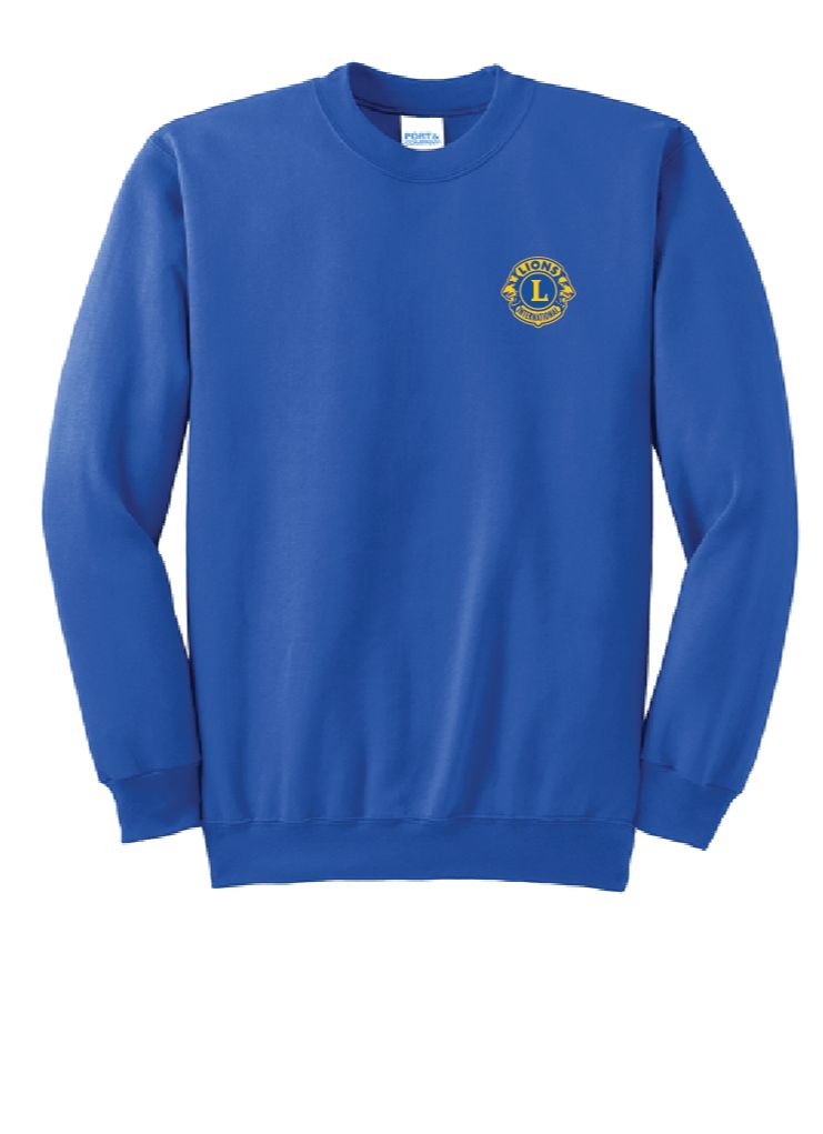Randolph Lions Club - Port &amp; Co™ Essential Fleece Crewneck Sweatshirt | PC90, Color: Royal