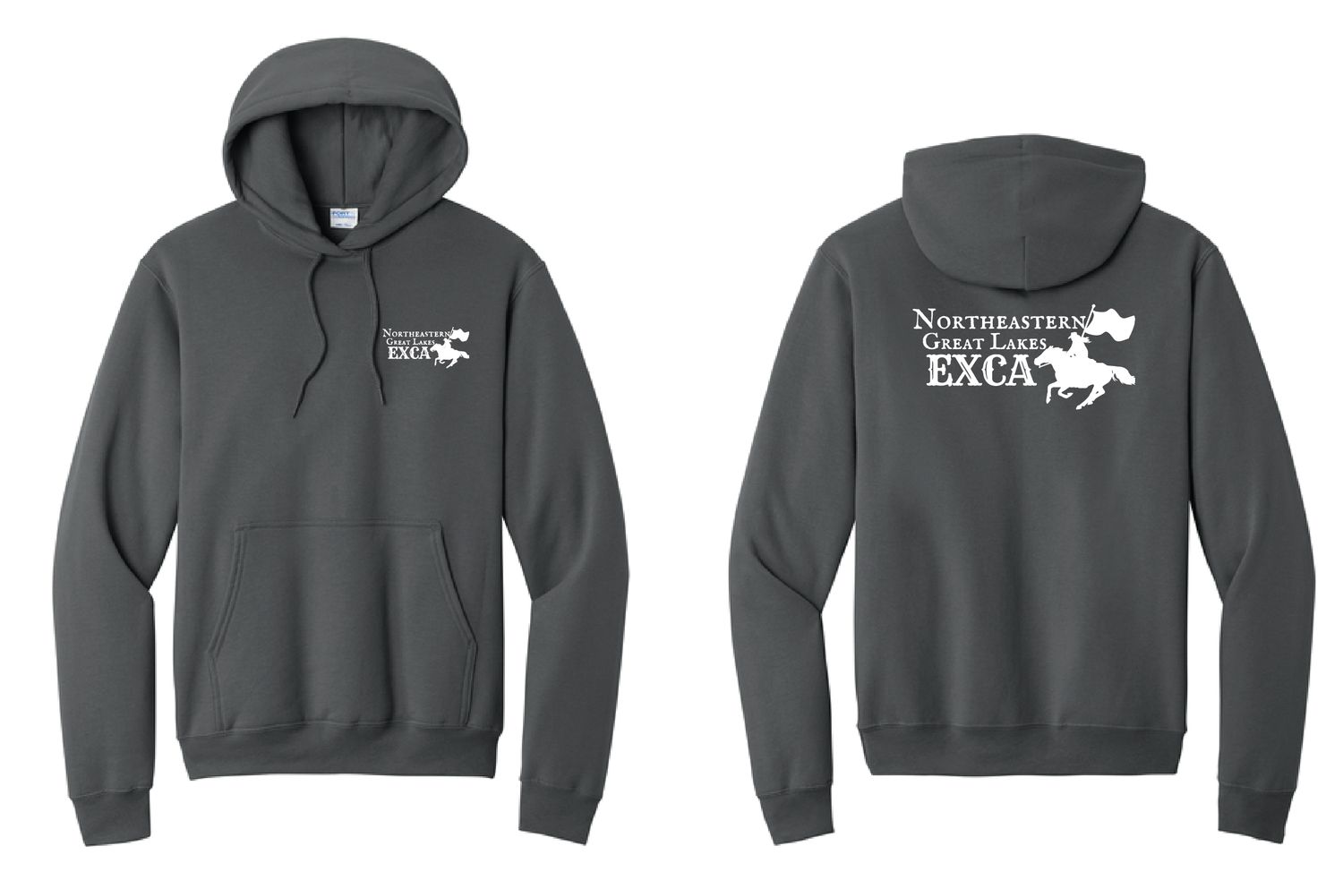 EXCA Club - Port &amp; Co Core Fleece Pullover Hooded Sweatshirt | PC78H Charcoal