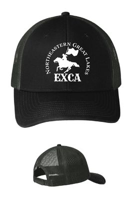 EXCA Club - Port Authority® Snapback Trucker Cap | C402 Black/Grey Steel