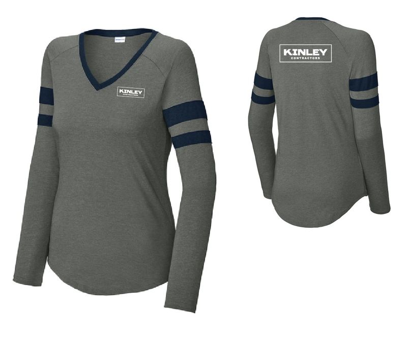 Kinley Women's Halftime Stripe Long Sleeve V-Neck Tee | LST6043