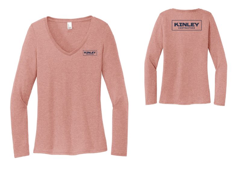 Kinley Womens Perfect Tri Long Sleeve V-Neck Tee | DT135