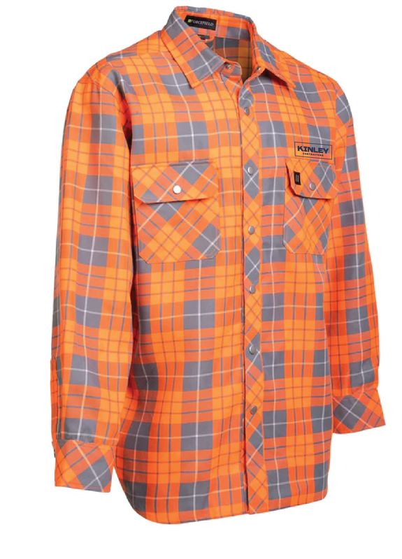 Kinley Forcefield Hi Vis Grey Shadow Plaid Unlined Flannel Shirt