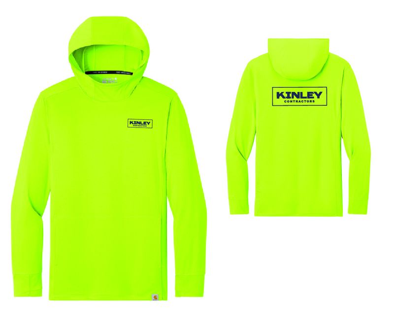 Kinley Carhartt Force Sun Defender Long Sleeve Hooded T-Shirt | CT106923 Brite Lime