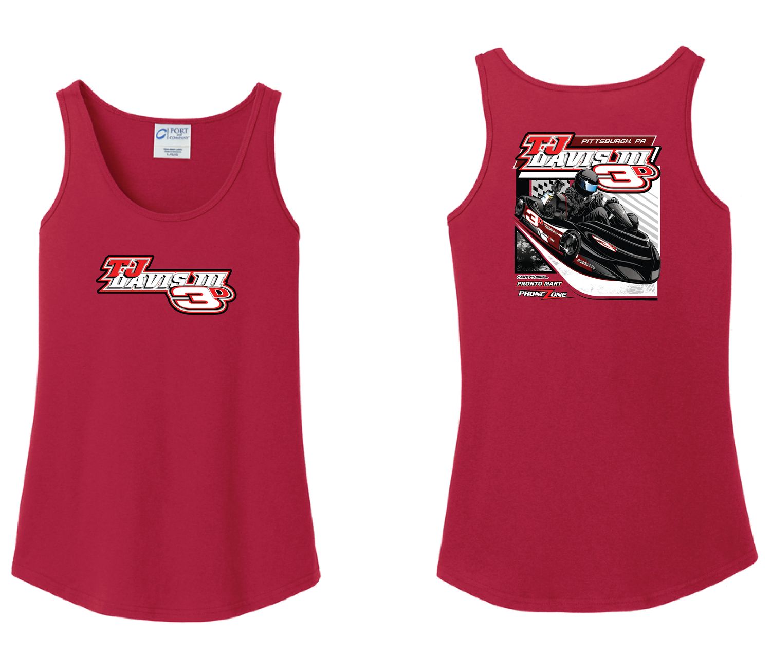 2026 3D Racing Ladies Tank Top | LPC54TT Red