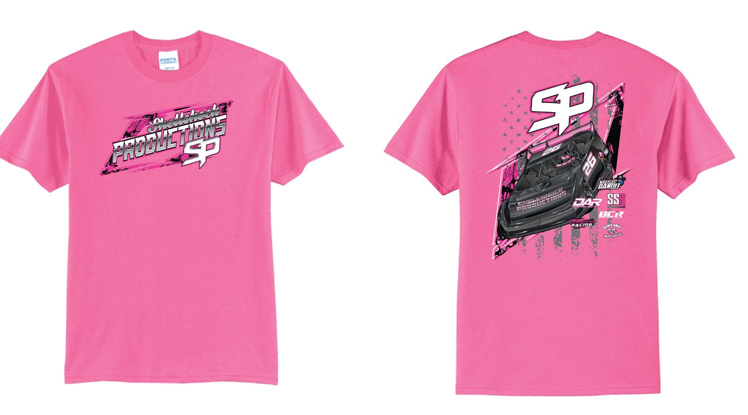 Shellshock Productions Late Model TShirt | PC55 Neon Pink