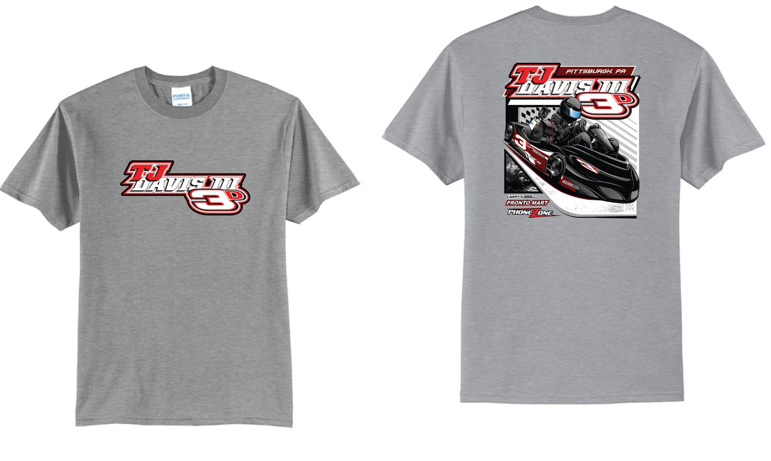 2026 3D Racing TShirt | PC55 Athletic Heather