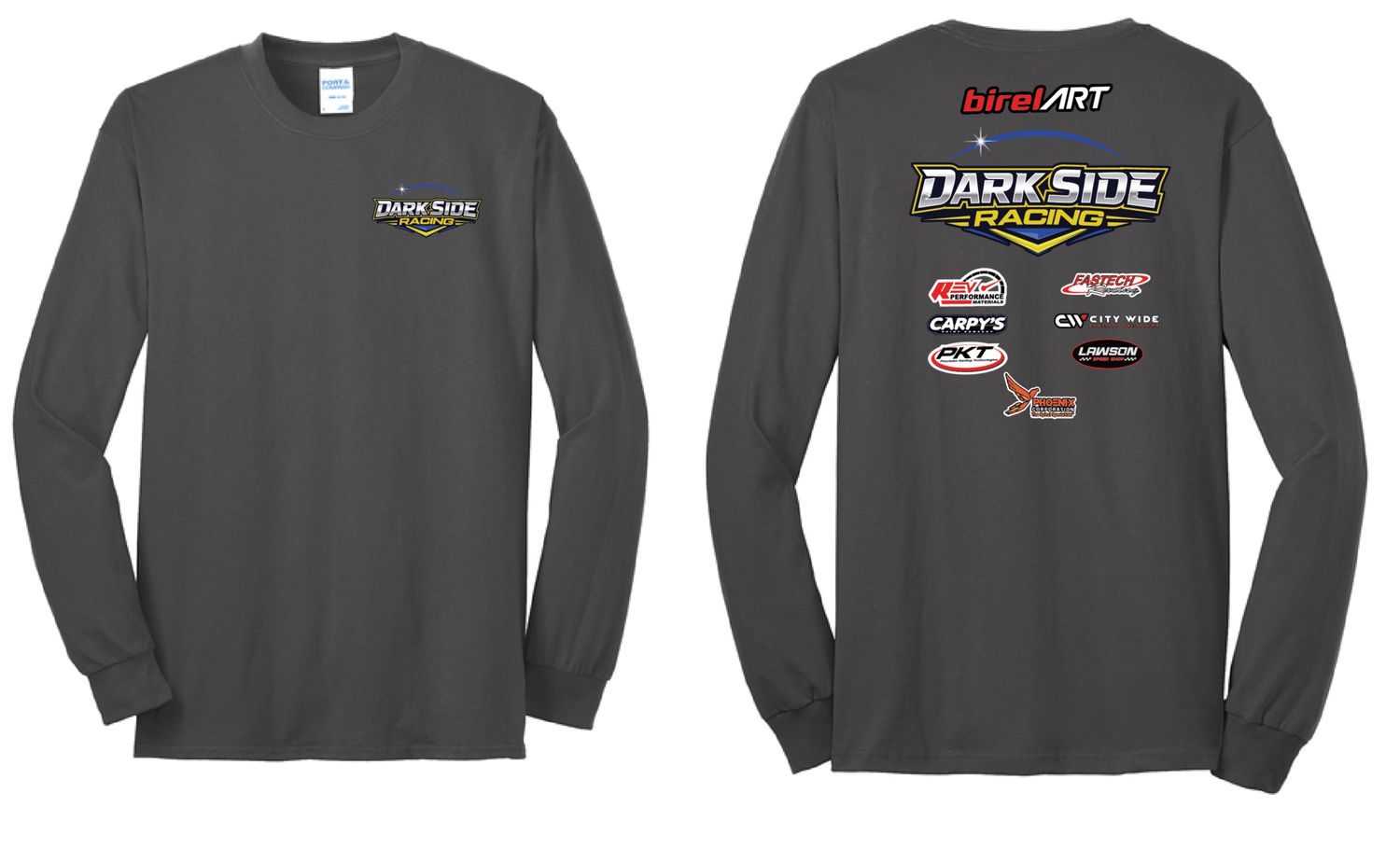 Yellow DSR Logo Long Sleeve Shirt | PC55LS Charcoal