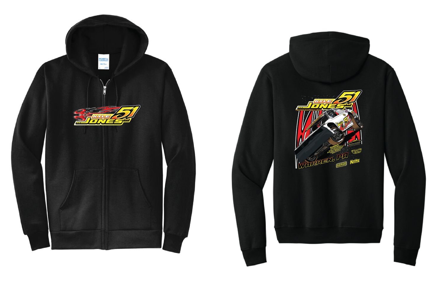2026 Kyle Jones Zip Up Hoodie | PC78ZH Black