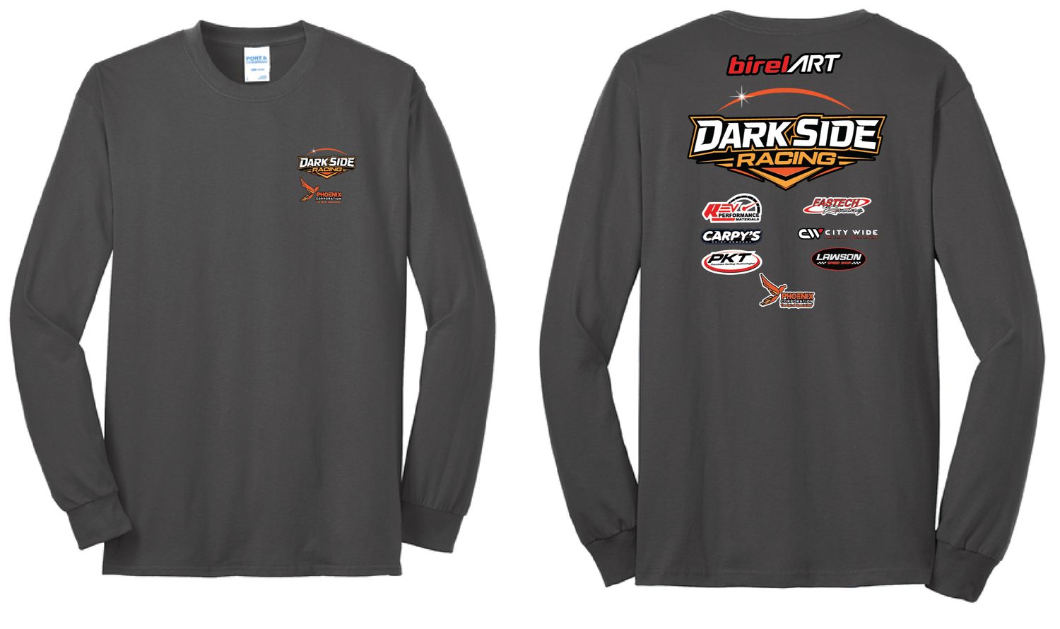 Orange DSR Logo Long Sleeve Shirt | PC55LS Charcoal