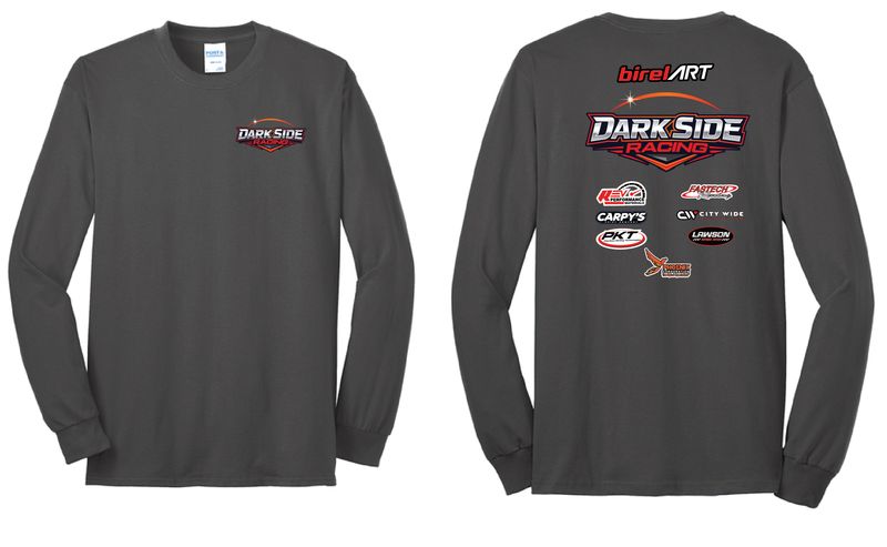 Red DSR Logo Long Sleeve Shirt | PC55LS Charcoal