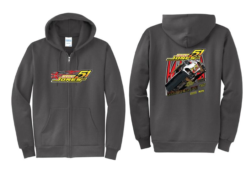 2026 Kyle Jones Zip Up Hoodie | PC78ZH Charcoal