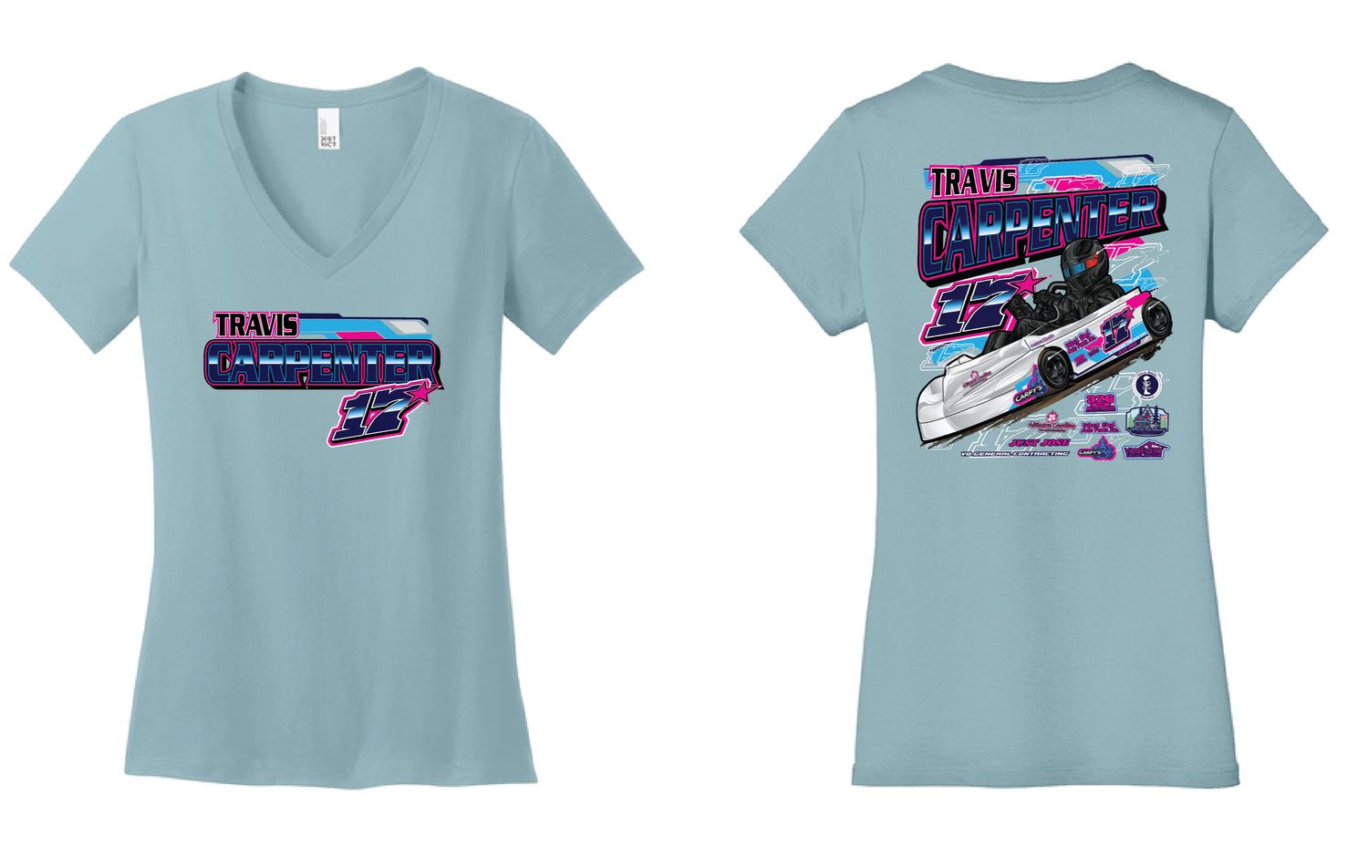 2026 Travis Carpenter Ladies VNeck | DM1170L Blue Fog
