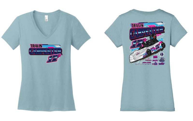 2026 Travis Carpenter Ladies VNeck | DM1170L Blue Fog