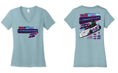 2026 Travis Carpenter Ladies VNeck | DM1170L Blue Fog