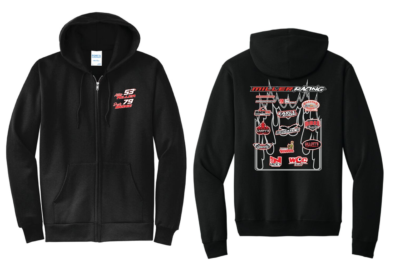 2026 Miller Racing Zip Up Hoodie | PC78ZH Black