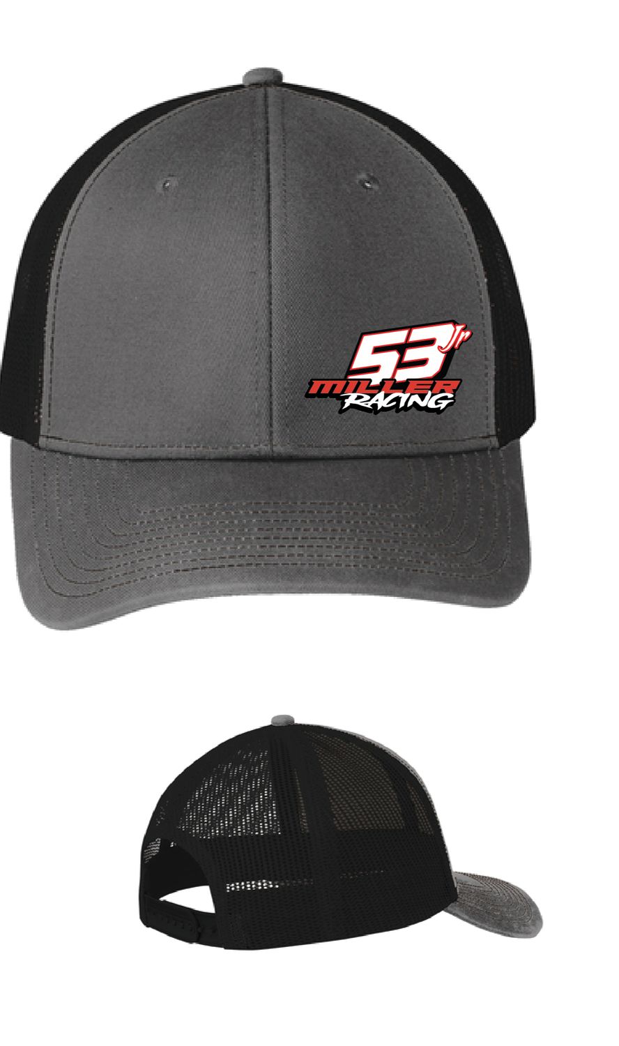 2026 Miller Racing Trucker Hat | C402 Grey Steel/Black