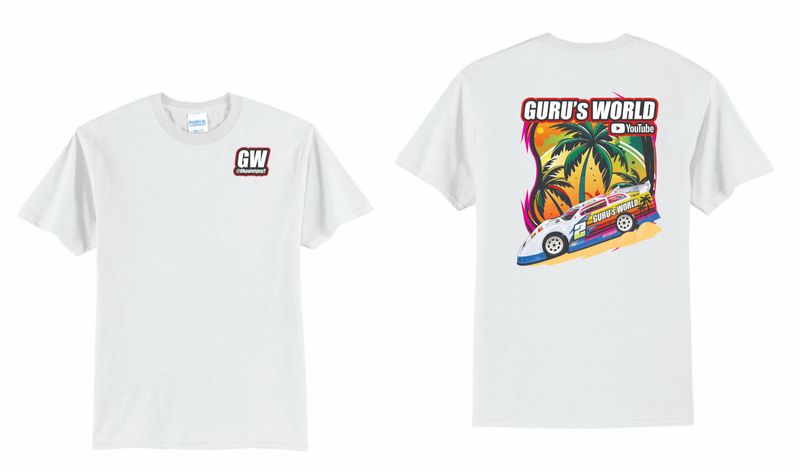 Gurus World Late Model TShirt | PC55 White