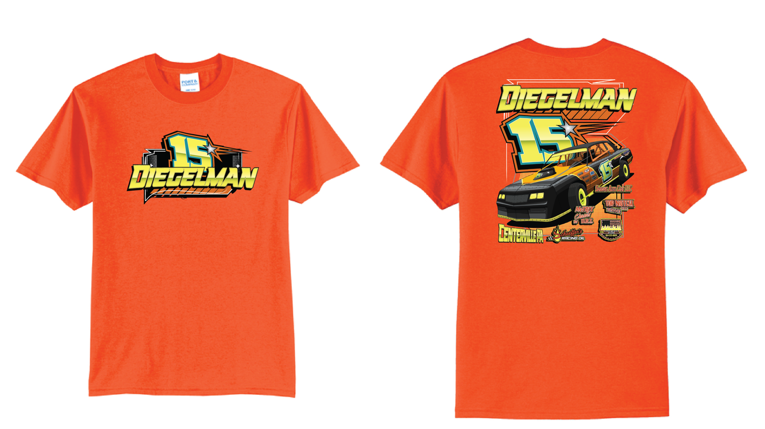 2026 Diegelman Racing TShirt | PC55 Safety Orange