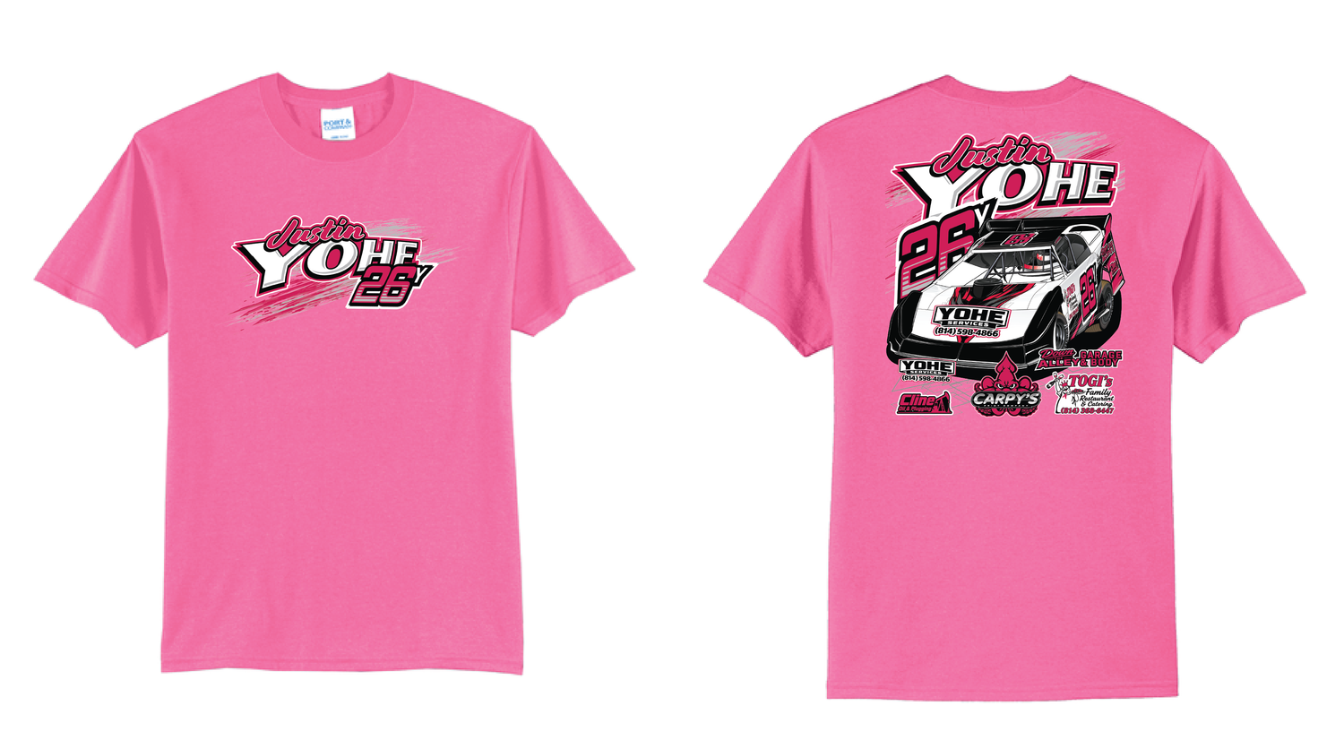 2026 Justin Yohe TShirt | PC55 Neon Pink