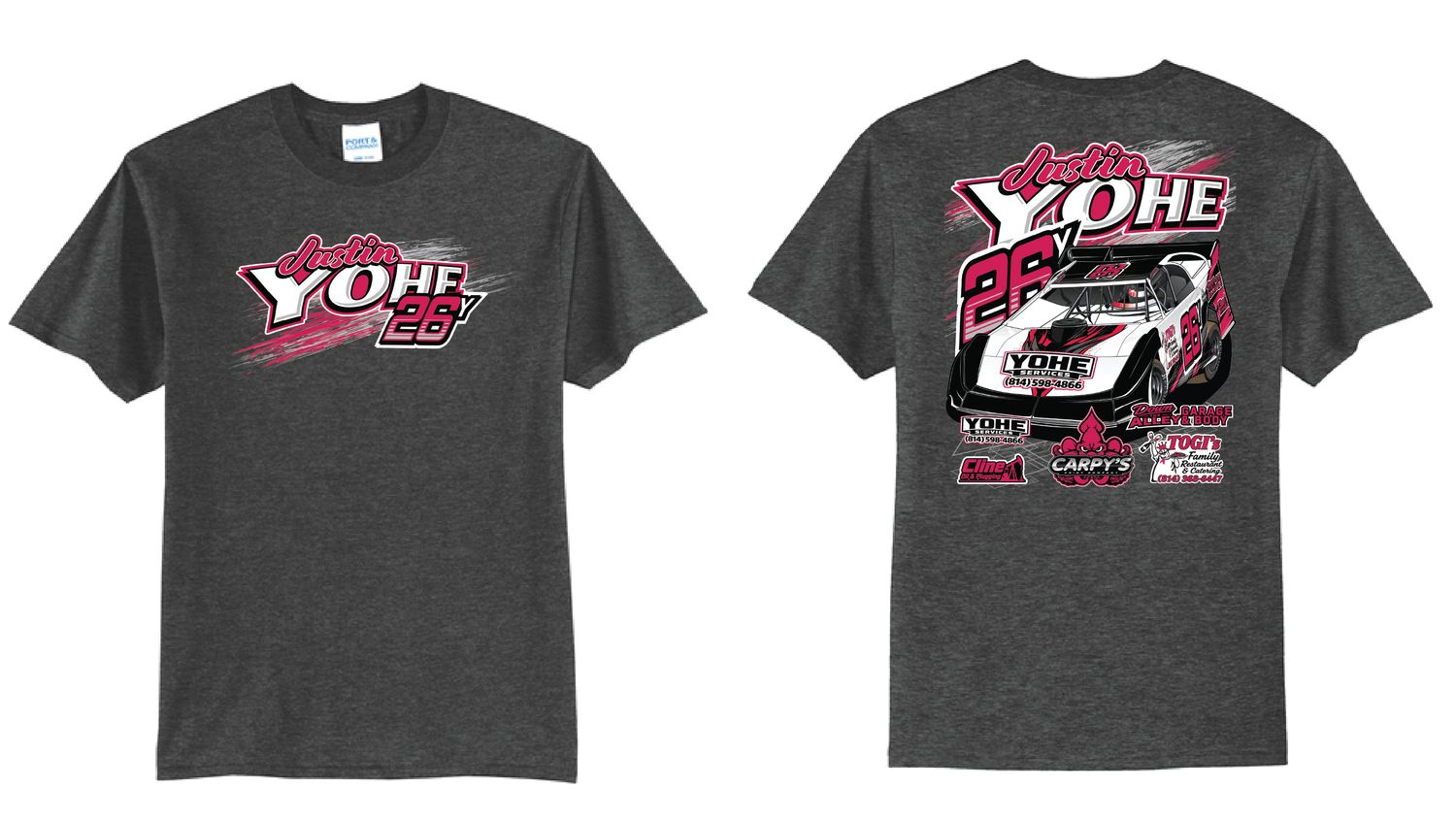 2026 Justin Yohe TShirt | PC55 Dark Heather Grey