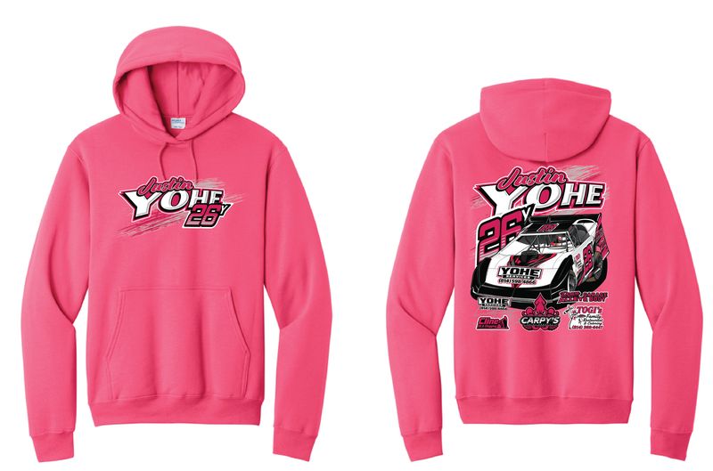 2026 Justin Yohe Hoodie | PC78H Neon Pink