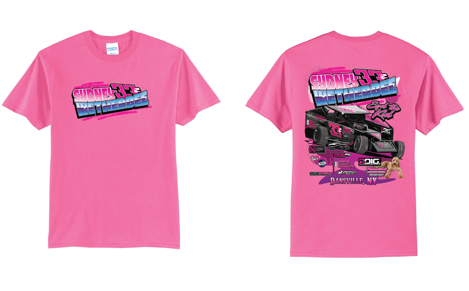 2026 Sydney Wetherbee TShirt | PC55 Neon Pink