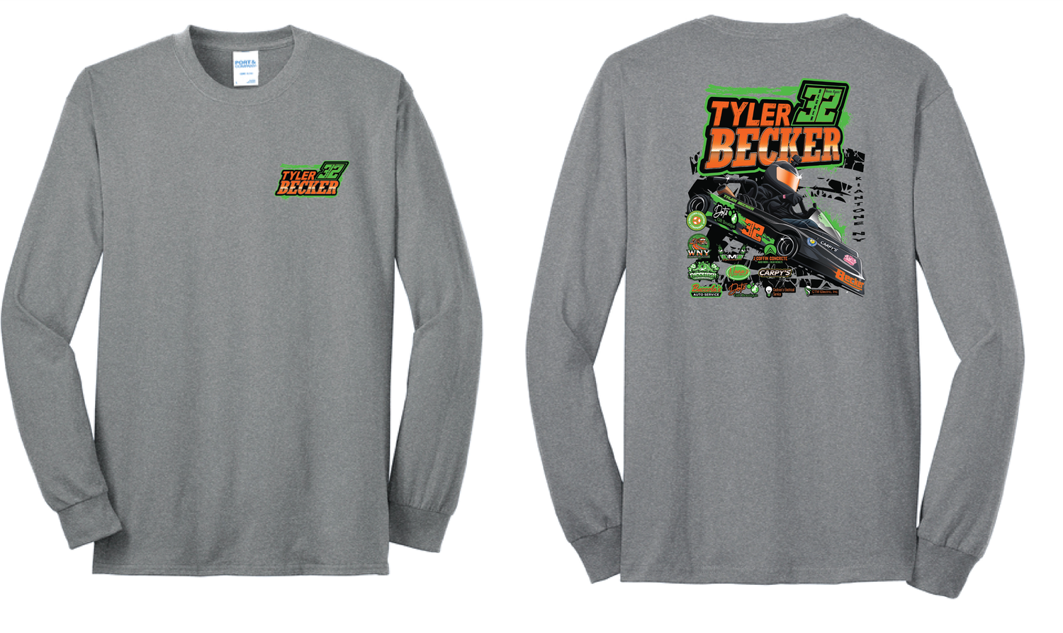 2026 Becker Racing Long Sleeve Shirt | PC55LS Athletic Heather