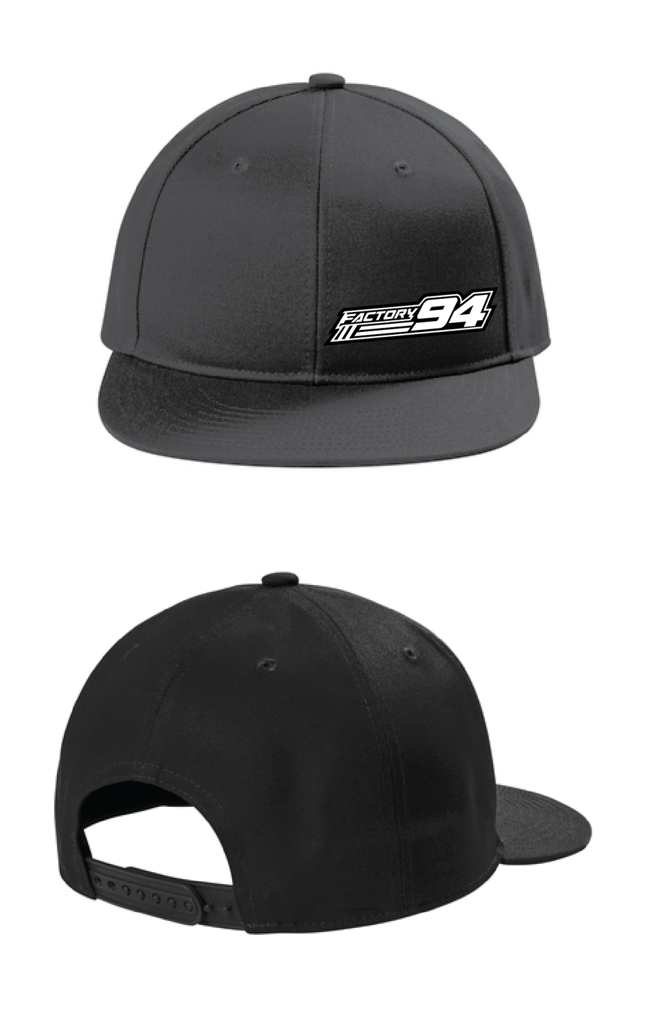 F94 Logo Snapback Flat Bill Cap | C406 Black