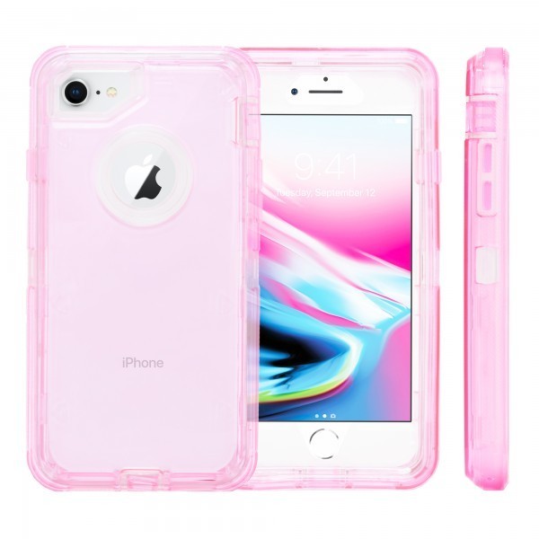 Heavy Duty Robot Case for iPhone 6/7/8 (Clear Pink)