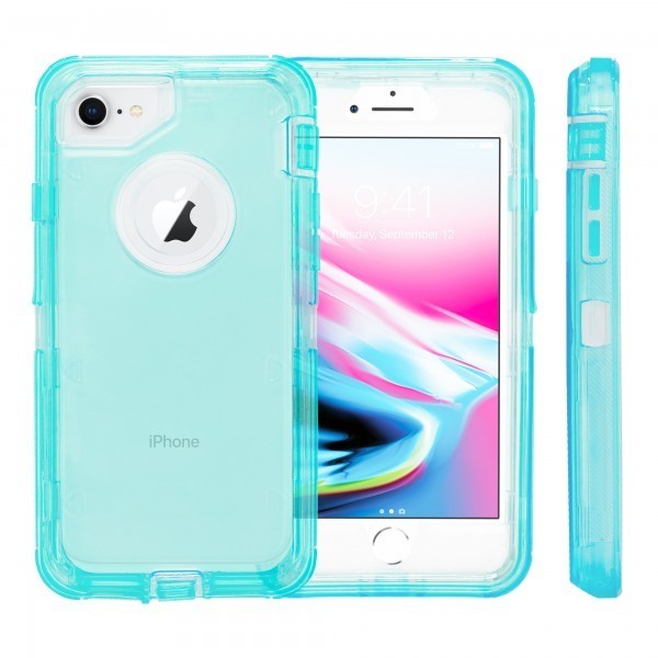 Heavy Duty Robot Case for iPhone 6/7/8 (Clear Blue)