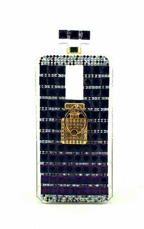 iPhone 6/7/8 Perfume Bottle w/ Ring Holder (Blue &amp; White)