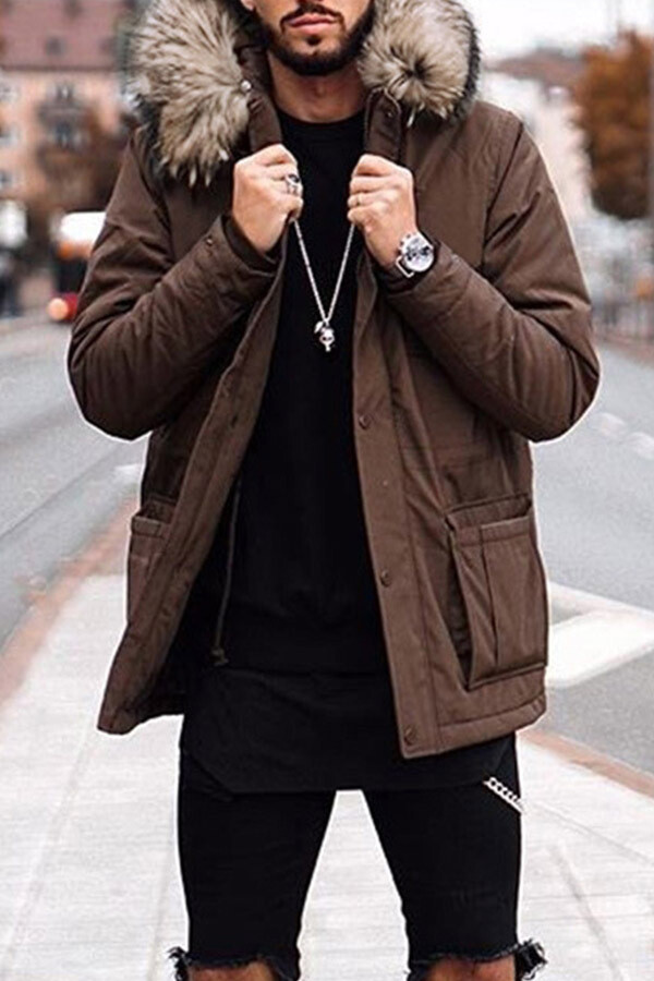 Pocket Design Brown Coat