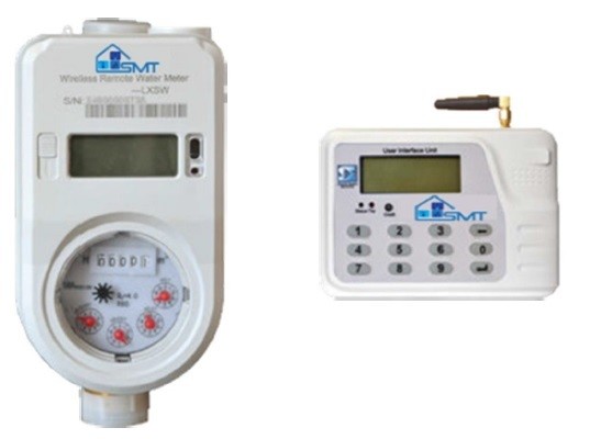 Prepaid Brass Water Meter with separate UIU (User Interface Unit / Keypad)
