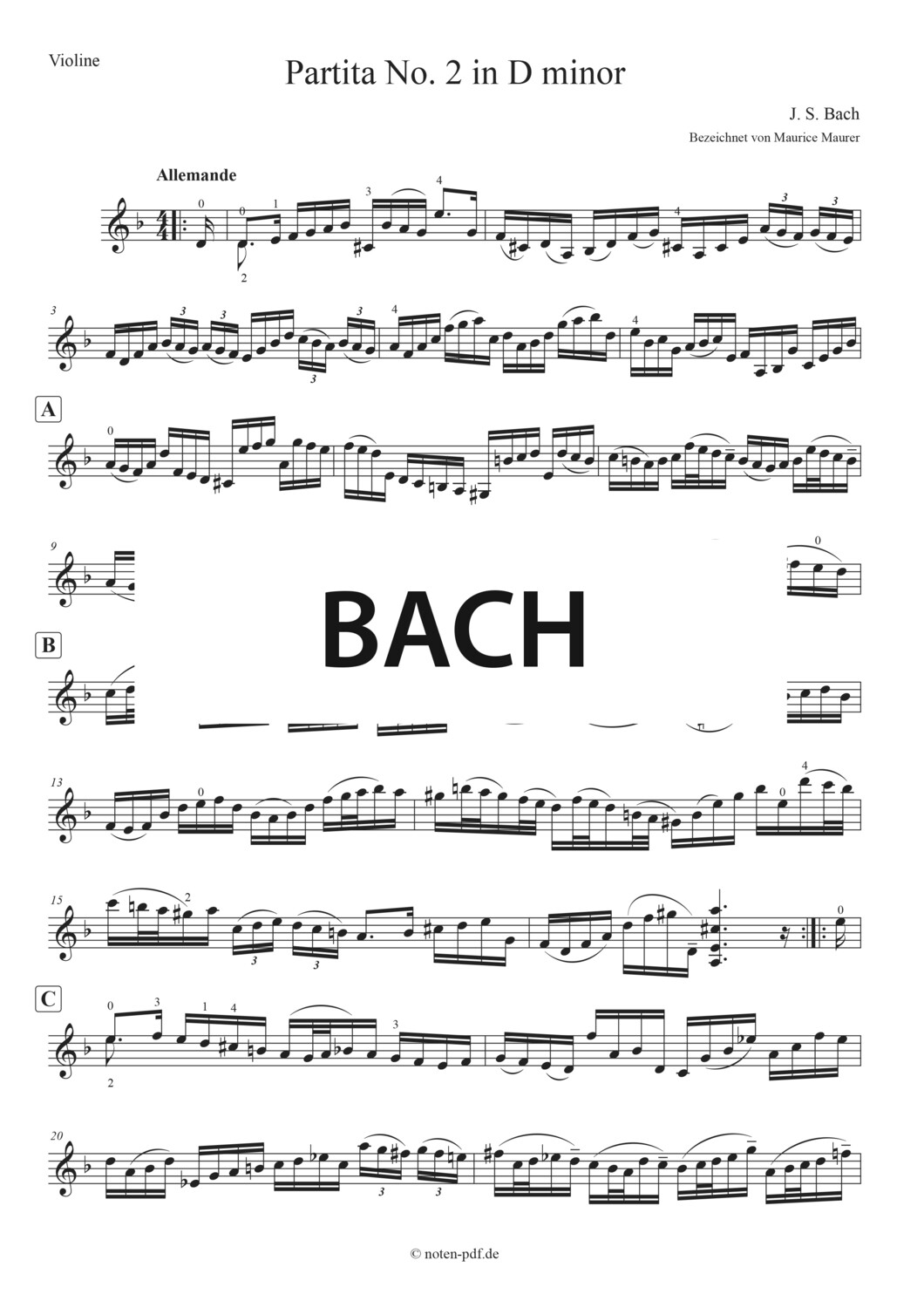 Bach: Partita No. 2 - 1. Mov. "Allemande"