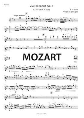 Mozart: Violin-Concerto G major KV 216 - 1. Movement + Cadenza