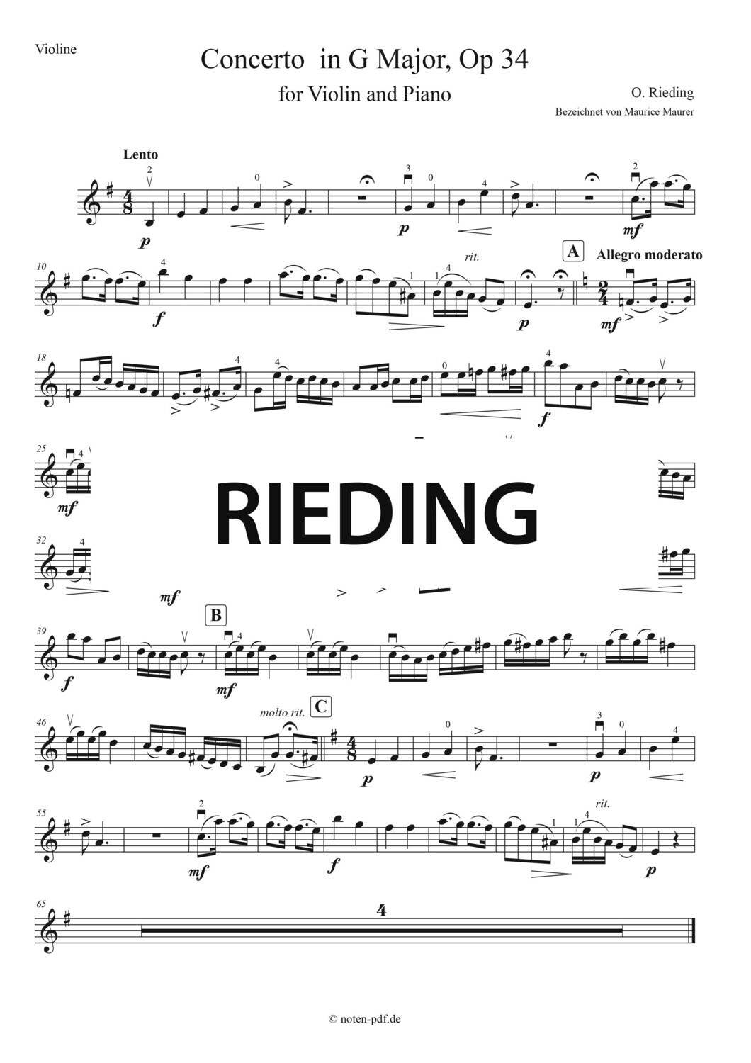 Rieding: Concerto in G Major Op. 34, 2. Movement