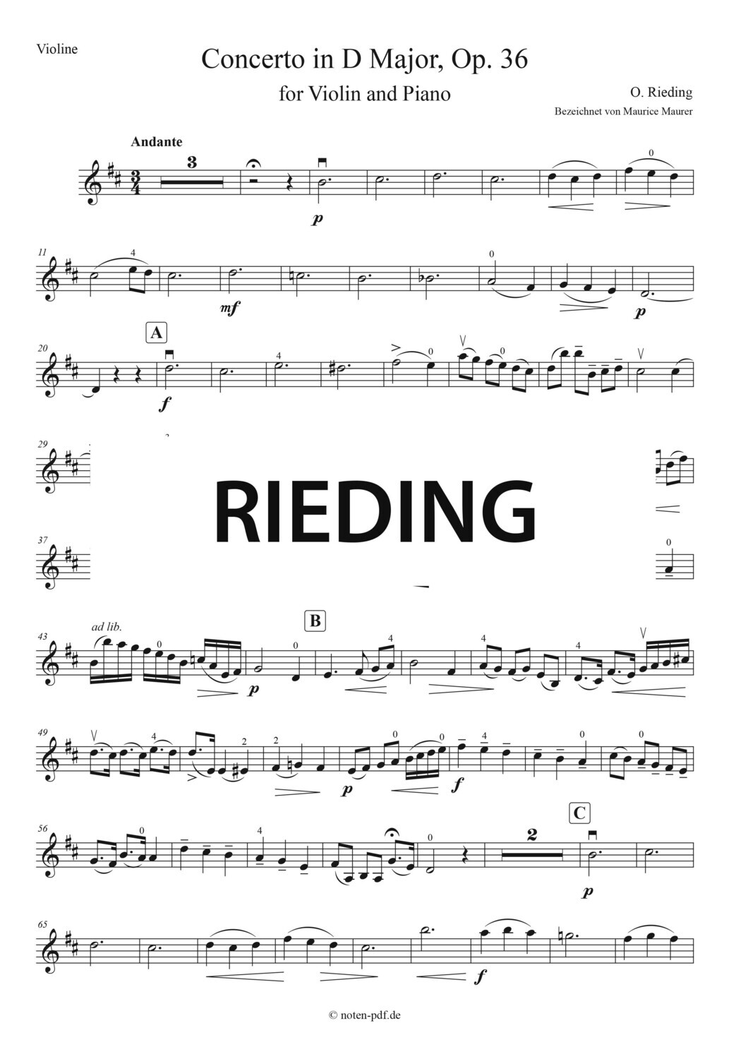 Rieding: Concerto in D Major Op. 36, 2. Movement