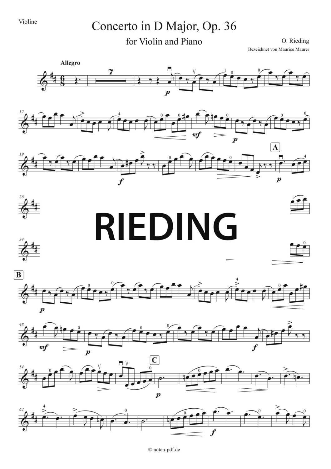 Rieding: Concerto in D Major Op. 36, 3. Movement
