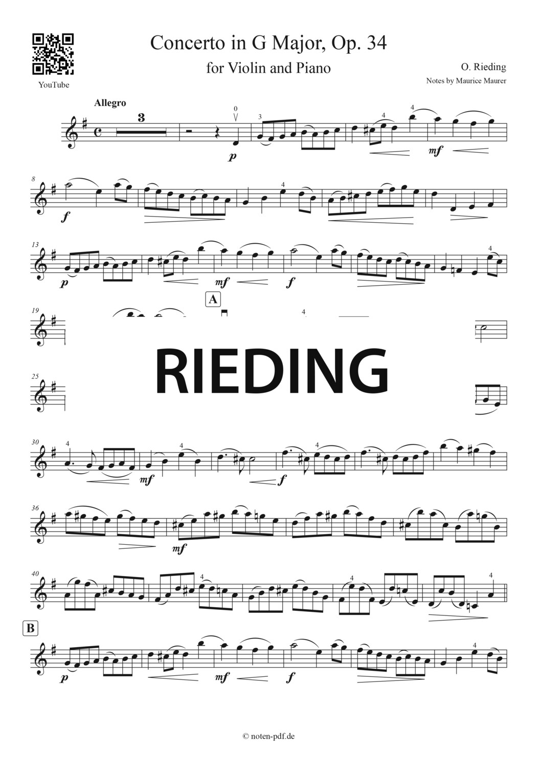 Rieding: Concerto in G Major Op. 34, 3. Movement + MP3
