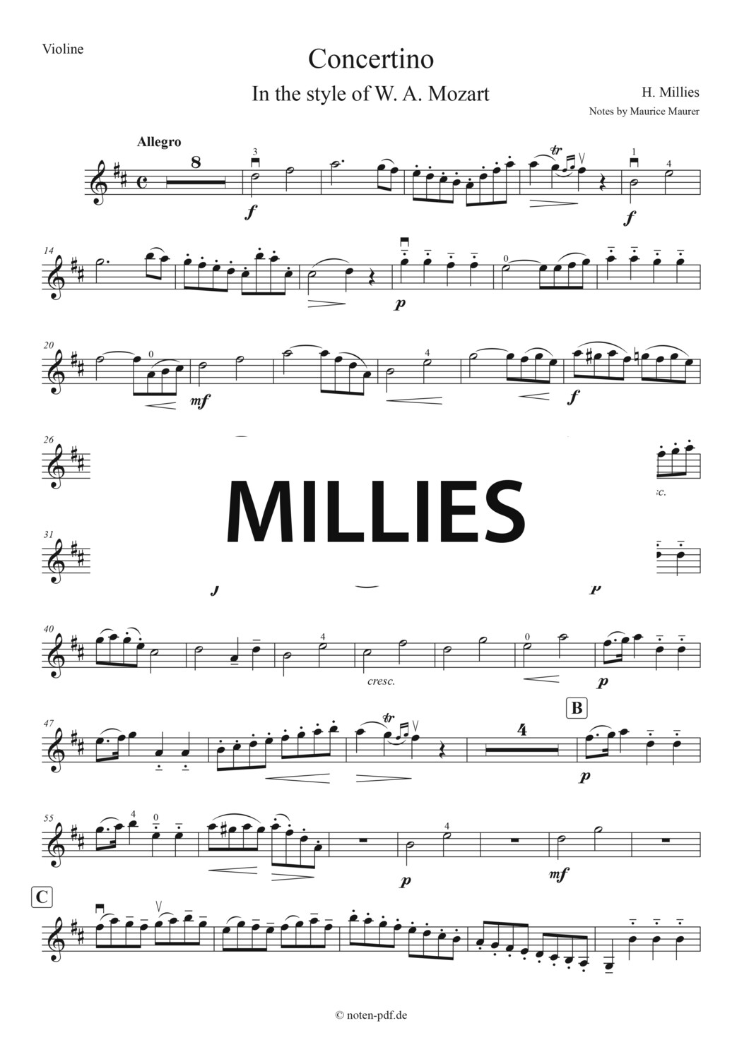 Millies: Concertino - In the style of Mozart - 1. Movement