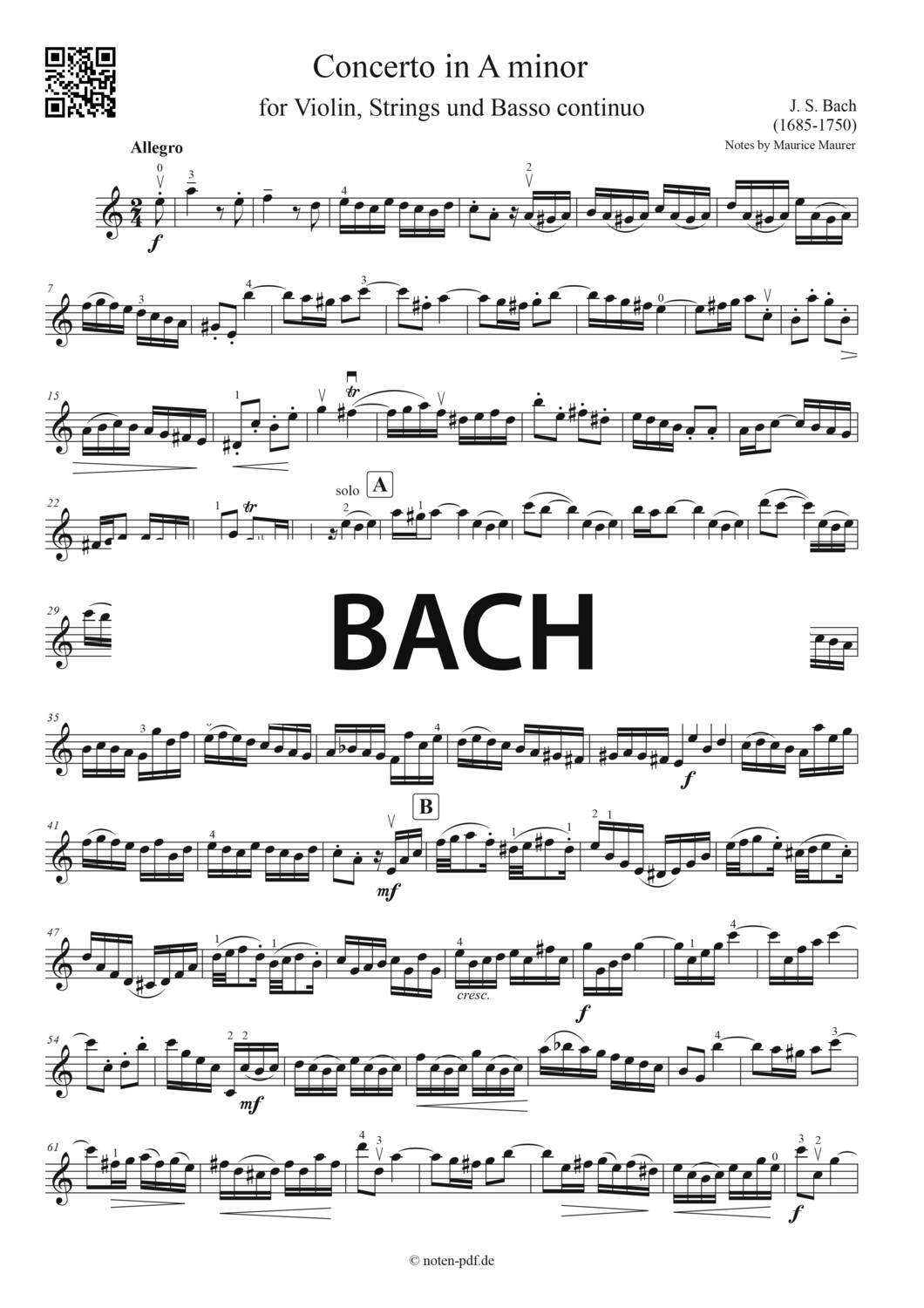 Bach: Concerto in A minor - All Movements