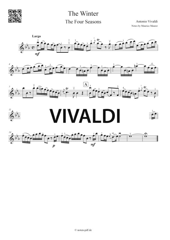 Vivaldi: Winter 2. Mov. (Largo) from &quot;The Four Seasons&quot; + MP3