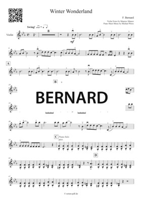 Bernard: Winter Wonderland (Violin Sheet Music)
