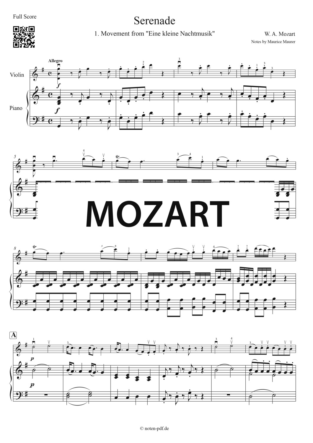 Mozart: Serenade from "Eine kleine Nachtmusik"