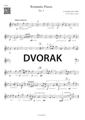 Dvorak: Romantic Pieces - No. 1 (Violin Sheet Music)