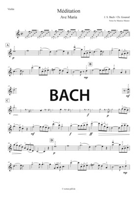 Bach / Gounod: Ave Maria (Violin Sheet Music)