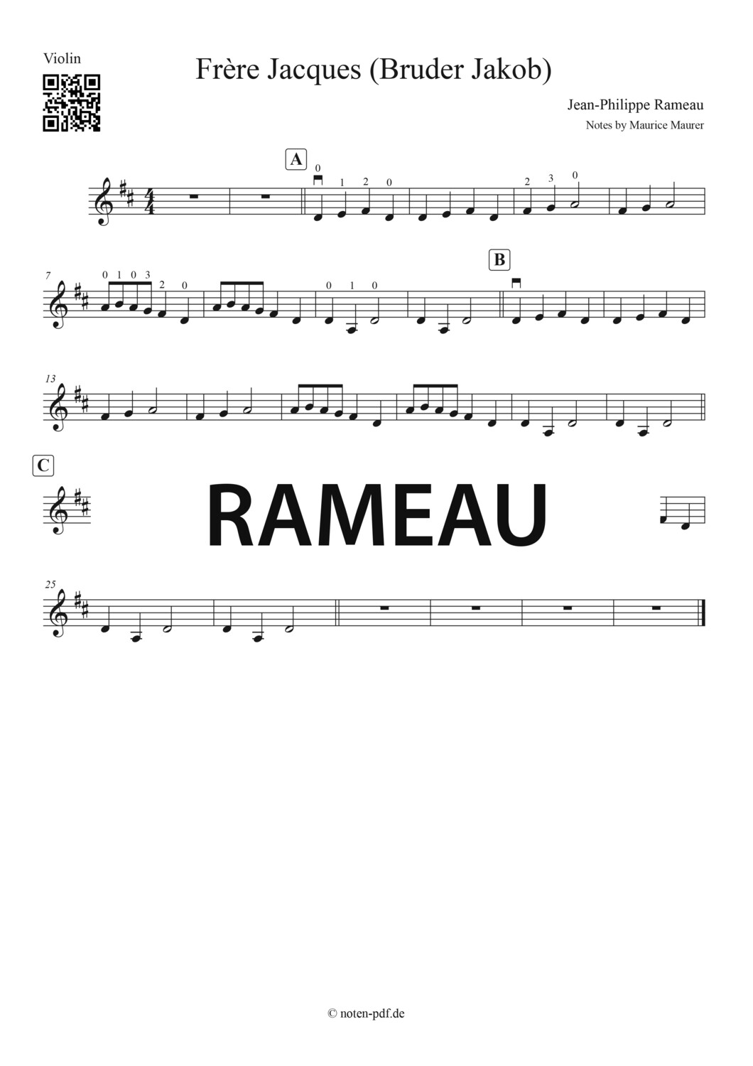Rameau: Frère Jaques, Bruder Jakob