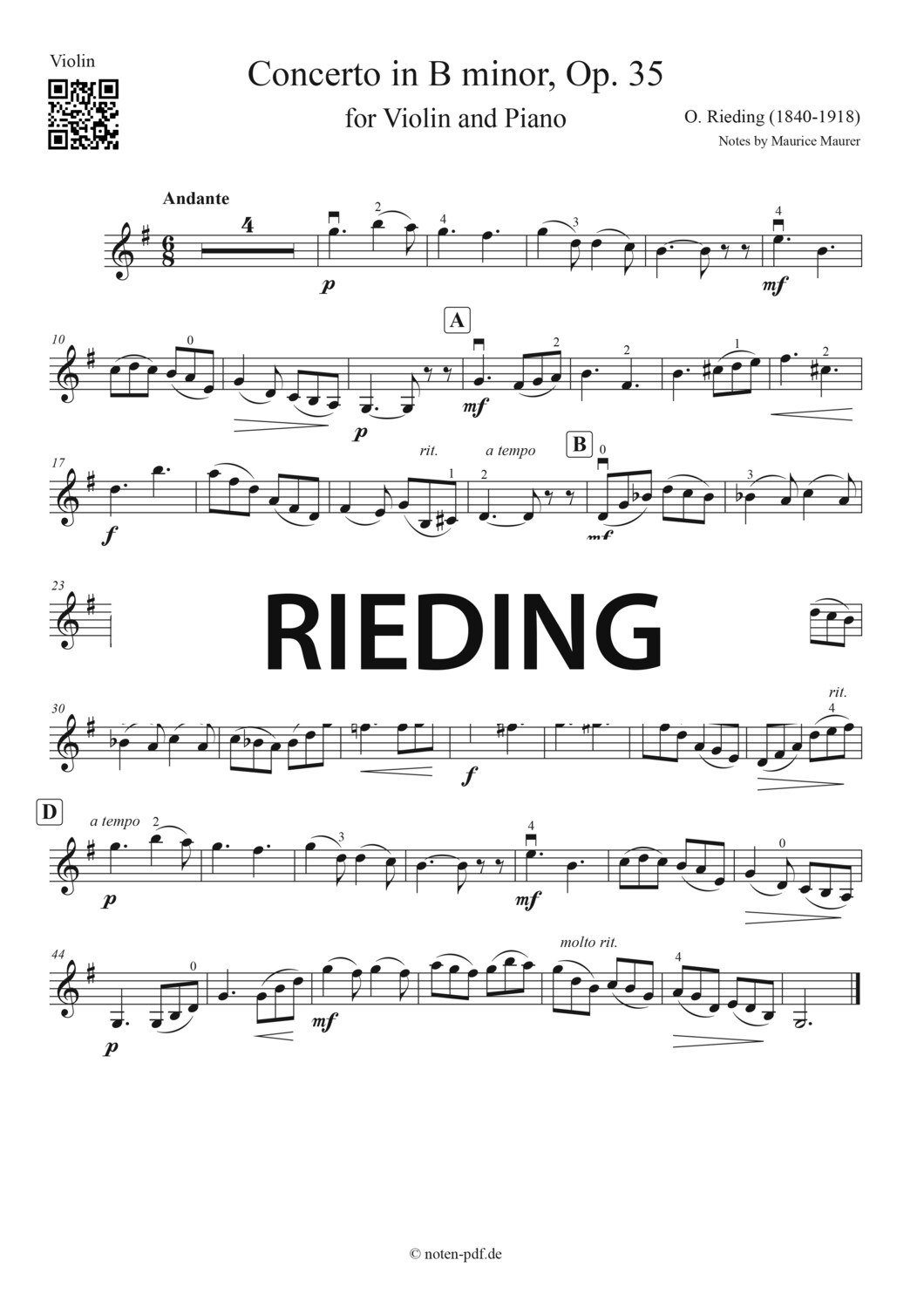 Rieding: Concerto in B minor Op. 35, 2. Movement