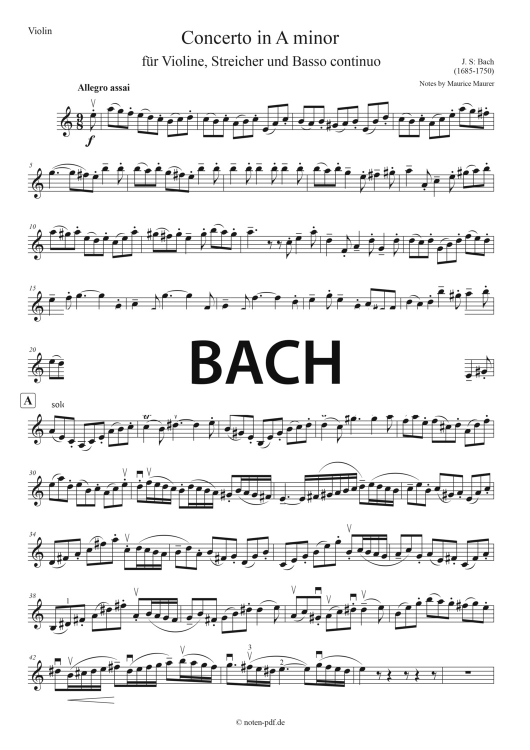 Bach: Concerto in A minor - 3. Movement
