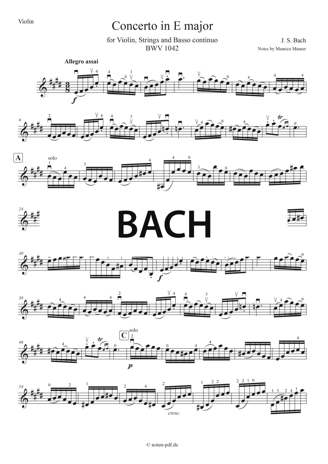 Bach: Concerto in E major - 3. Movement
